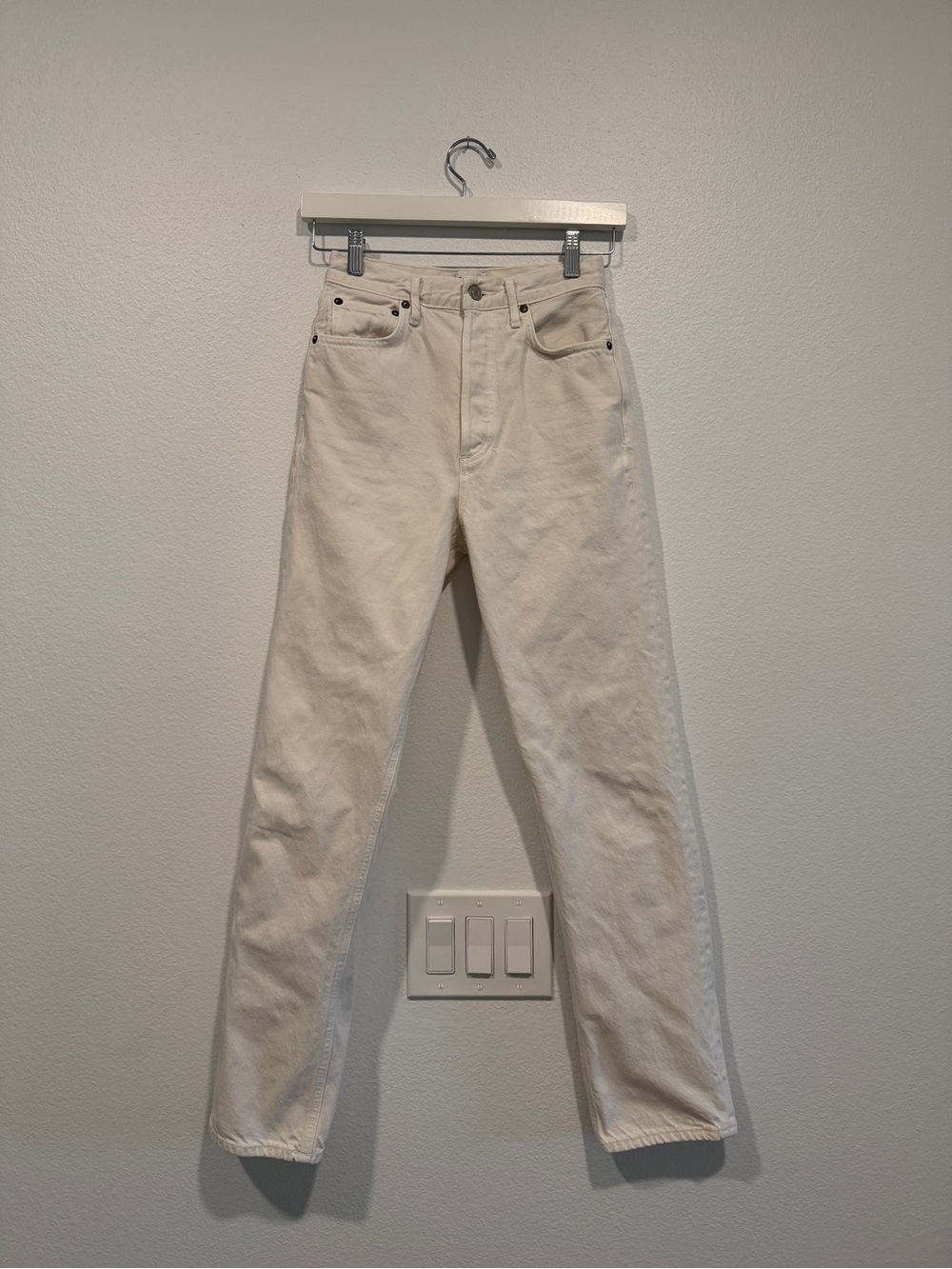 Agolde White Straight Leg Jeans